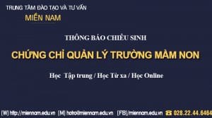 Chứng chỉ Quản lý mầm non