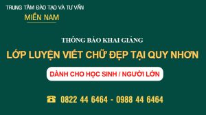 Khóa Luyện viết chữ đẹp tại Quy Nhơn - Bình Định