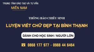 Luyện viết chữ đẹp tại Bình Thạnh