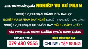 Thông tin Khai giảng các lớp Nghiệp vụ Sư phạm học trực tuyến