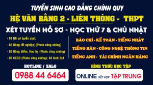 Tuyển sinh Cao đẳng chính quy tại TPHCM - Học Online