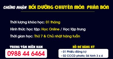Chứng nhận Bồi dưỡng chuyên môn Phân bón
