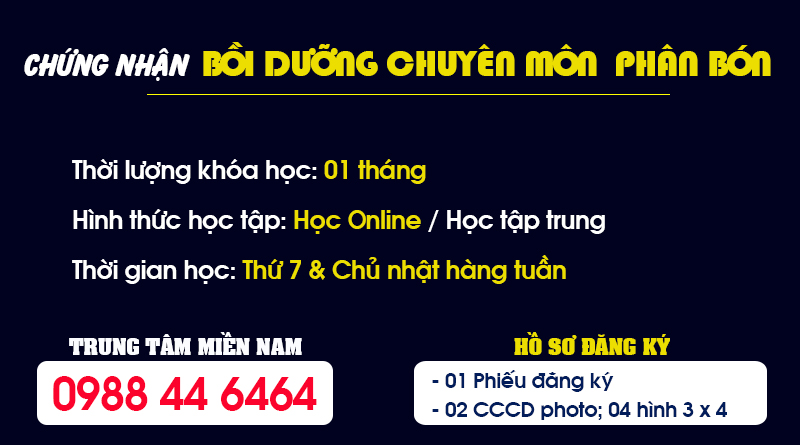 Chứng nhận Bồi dưỡng chuyên môn Phân bón