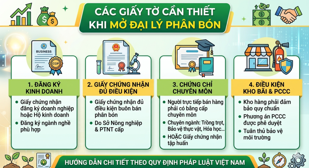 Hướng dẫn thủ tục mở Đại lý phân bón